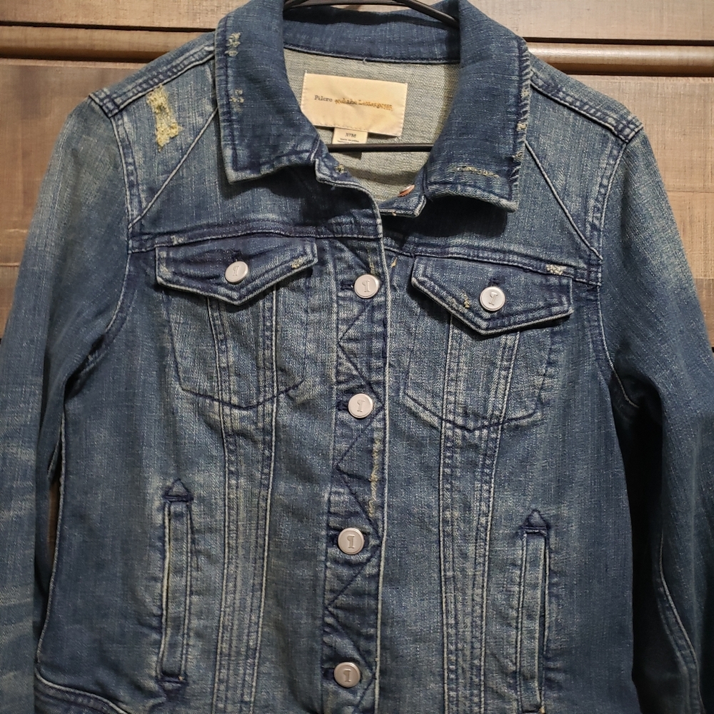 NEW Anthro Distressed Denim Jacket